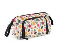 Big Capacity Pencil Case Pen Case Canvas Bag Make-up Pen Pouch for Office College School Kids Teens Student Tile Objects Abstract Pattern