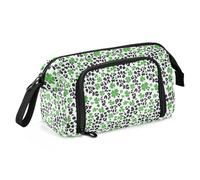 Big Capacity Pencil Case Pen Case Canvas Bag Make-up Pen Pouch for Office College School Kids Teens Student Clover Pattern (5)