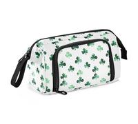 Big Capacity Pencil Case Pen Case Canvas Bag Make-up Pen Pouch for Office College School Kids Teens Student Clover Pattern