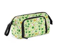 Big Capacity Pencil Case Pen Case Canvas Bag Make-up Pen Pouch for Office College School Kids Teens Student Unicorn Rainbow Clover Pattern