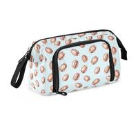 Big Capacity Pencil Case Pen Case Canvas Bag Make-up Pen Pouch for Office College School Kids Teens Student Rugby Pattern (12)