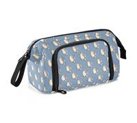 Big Capacity Pencil Case Pen Case Canvas Bag Make-up Pen Pouch for Office College School Kids Teens Student Rugby Pattern (72)