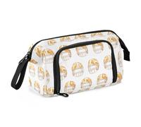 Big Capacity Pencil Case Pen Case Canvas Bag Make-up Pen Pouch for Office College School Kids Teens Student Rugby Pattern (5)
