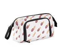 Big Capacity Pencil Case Pen Case Canvas Bag Make-up Pen Pouch for Office College School Kids Teens Student Rugby Pattern (61)
