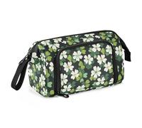 Big Capacity Pencil Case Pen Case Canvas Bag Make-up Pen Pouch for Office College School Kids Teens Student Clover Pattern (15)