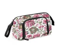 Big Capacity Pencil Case Pen Case Canvas Bag Make-up Pen Pouch for Office College School Kids Teens Student Pink Gift Box Garland Bells