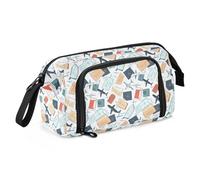 Big Capacity Pencil Case Pen Case Canvas Bag Make-up Pen Pouch for Office College School Kids Teens Student Passports Boarding Airplane Pattern