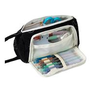 Big Capacity Pencil Case Pouch Large Pen Case Stationery Bag School College Office Organizer for Teens Girls Adults Student Kids (D-Black)