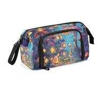 Big Capacity Pencil Case, Tree Mushroom Houses Pen Bag Pouch Holder Stationery Bag School College Office Organizer for Teen Adults Student