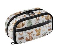 Big Capacity Pencil Case Watercolor Forest Pouch Pen Box Bag Large Storage Organizer for School Supplies Teen Girls Boys Women Man