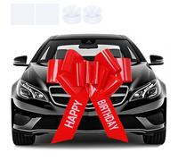 Big Car Bow, 30 inch Big Red Car Bow, Big Gift Bow with 2 Double-sided Tape and 2 Suction Cups, Butterfly Shape Huge Presents Bows Decoration, Huge Car Bow Giant Car Bow for Birthday, Christmas