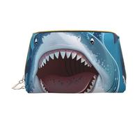 Big Cartoon Fish Printed Small Makeup Bag Portable Leather Make up Bag Travel Zipper Cosmetic Bags Organizer for Women