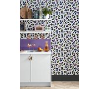 Big Cat Animal Print Wallpaper Envy Black One Size
