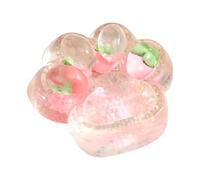 Big Cat Paw Squeeze Toy, 2.75 Inch T-aba Squishy Rebound Fidget Toys, Fruit Filled Transparent Jelly Pinch Toy, Silicone Cat Paw Sensory Toys, Handmade Glitter Stress Relief Toys, for Kids & Adults