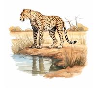 Big Cat Stickers, Peel & Stick Perfect for Mugs & Cups, Covering Marks, Car Bumpers, Shower & Tile, Wall Decor, Toilets & More, Hardwearing Waterproof 0% Transparency Animals (Cheetah07)