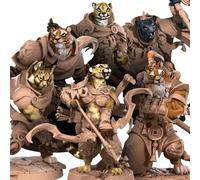 Big Cat Tabaxi Miniatures Set | Bite the Bullet | Tabletop TTRPG Fantasy Gaming Miniatures