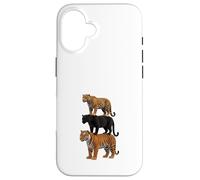 Big Cat Trio Tiger Panther Jaguar Wildlife Lover Case for iPhone 16