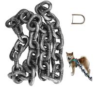Big Chain Leash for Small Dog 79 Inch Funny Fake Chain Leash for Small Dog with Connecting D-Buckle Silver Plastic Chain Dog Leash for Walking the Dog, Large, Fake Chain Leash