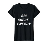 Big Check Energy Inner Strength Hustler Positive Message Value Graphic T-Shirt, Women, Black, XS