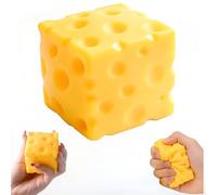 Big Cheese Squishy,7*7CM Squishy Cheese Sugar Cube Sensory Toy,Soft Squishie Stress Relief Block,Anxiety Relief Fidget Toy - Stress Relief Squeeze Ball for Adults and Children (7CM)