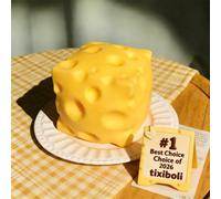 Big Cheese Squishy, Giant Squishy Cheese Block, Jumbo Squeeze Cheeses, Yellow Rebounding SquishyCheesess, Up to 4.73 Inches, Soft Novelty Toy for Adults, Help (3.94 IN)