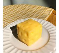 Big Cheese Squishy, Giant Squishy Cheese Block, Jumbo Squeeze Cheeses, Yellow Rebounding SquishyCheesess, Up to 4.73 Inches, Soft Novelty Toy for Adults, Help (3.36 IN)