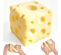 Big Cheese Squishy, Squishy Cheese, Sensory Fidget Toy Relieves Stress, Slow-Rebound Shapeable Squeeze Ball, Vaseline Filling Soft Texture, Squi-shy Simulation Food Sensory Toy for Kids and Adults