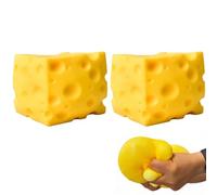 Big Cheese Squishys | Squishys Cheese Cube Sensory Toy | Slow-Rebound Shapeable Squeeze Ball Relieves Stress for Kids and Adults, 2pcs