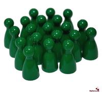 Big Cherry 20x Halma Pawns, Plastic Playing Pieces - Green