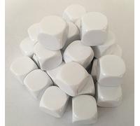 Big Cherry 24x Blank 16mm D6 (6 sided) Dice - White