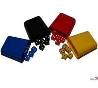 Big Cherry 5 Dice x 4 Colours 16mm Dice Set - & 4 Shakers , 4 Players for Poker Dice, Yahtzee etc.