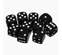 Big Cherry Dice, 10 x 16mm Round Corner Spot - Black