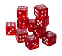 Big Cherry Dice, 10 x 16mm Round Corner Spot - Gem Red