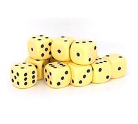 Big Cherry Dice, 50 x 12mm Round Corner Spot - Ivory