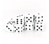 Big Cherry Dice, 50 x 12mm Round Corner Spot - White
