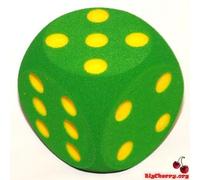 Big Cherry Giant Dice! One 16cm (160mm) Giant Foam Die, in Green by BigCherry