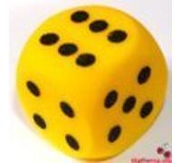 Big Cherry Giant Dice! One 7cm (70mm) Giant Foam Die, in Yellow