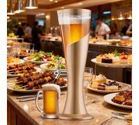 Big Chill Beer & Beverage Tower with Led Light 3L, Home Pub Beer Tower with Ice Cooler Removable, Transparent Mimosa Tower Draft Beer Cooler(3 L)