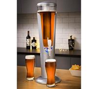 Big Chill Light Up Tower Beer Dispenser - Silver - Features: Beer Tap Nozzle to Pour The Perfect Pint, with Ice Tube to Keep Beer Cool, Colour Changing LED Lights, Party Sized 3 Litre Capacity