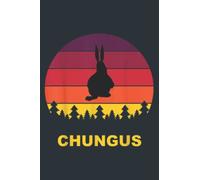 Big Chungus Retro Sunset Fat Bunny Rabbit Forest Trees: Notebook, 120 pages