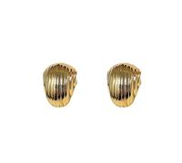 Big Chunky Gold Earrings Large Gold Statement Geometric Studs Earrings Geometric Square Shell Wings Spiral Textured Dome Stud Earrings Vintage Jewelry for Women, Metal, No Gemstone
