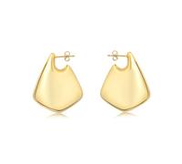 Big Chunky Statement Fin Earrings for Women, Dupes Earrings Trendy Drop Gold/Silver Hoop Earrings, Jewelry Gifts for Women, Brass, No Gemstone, Brass, No Gemstone