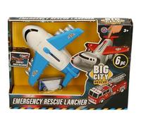 Big City Rescue Emergency Rescue Launcher Toy Set, 6 Pieces with Catapult Track, Ages 3+, White and Blue