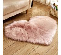 Big Clearance! Small Heart Shape Rug Soft Long Plush Fluffy Shaggy Carpet Area Mats Rugs Bedroom Sofa Decorative Floor Carpet Pink