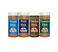 Big Cock Ranch Gourmet Seasoning Bundle All-Purpose Special Shit 13oz, Bull Shit for Steak 12oz, Good Shit Sweet N' Salty 11oz and Chicken Shit 12oz Gluten-Free and No MSG