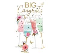 Big Congrats Celebrate Congratulations Card Embellished Champagne Greeting Card JGS690