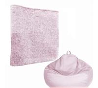 Big Cotton Linen Beanbag Sofa Cover Corner Seat Lazy Bean Bag Chair Pouf Salon Ottoman Puff Relax Lounge Couch (Color : Light pink, Size : 90cm-cover)