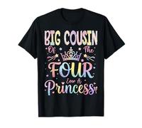 Big Cousin of The Four Ever A Princess 4th Birthday Girl T-Shirt