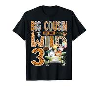 Big Cousin of The Wild Three 3rd Birthday Boy Safari Jungle T-Shirt