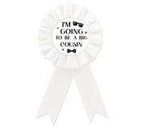 Big Cousin Tinplate Badge Pin, White Rosette Big Brother Button Pin, It's My Birthday Badge Pin for Boy, Cousin Brooch Buttons for Boy Birthday Party Supplies